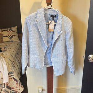 Halogen Sky Blue Textured Jacket